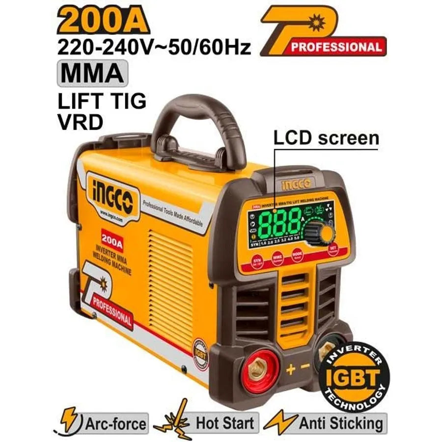 Welding Machine Inverter MMA/TIG Lift 200A - INGCO